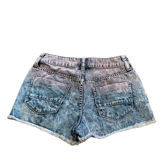 10/$25🦋 Decree Pink Ombré Acid Wash Mid Rise Denim Cutoff Shorts - Size 1 - Picture 3 of 10
